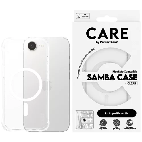 CARE by PanzerGlass Fashion MagSafe iPhone 16e tok, átlátszó