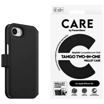   CARE by PanzerGlass Feature Tango   2w1 Wallet iPhone 16e tok, fekete
