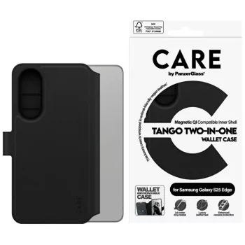   CARE by PanzerGlass Feature Tango 2w1 Wallet Qi Samsung Galaxy S25 Edge tok, fekete