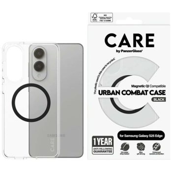   CARE by PanzerGlass Flagship Urban Combat Black QI Samsung Galaxy S25 Edge edzett üvegfólia