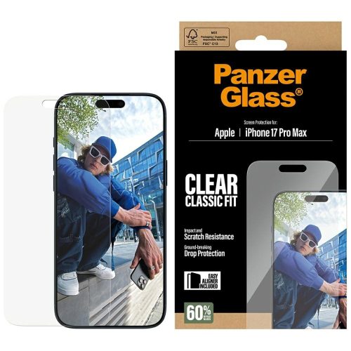 PanzerGlass Classic Fit EasyAligner Tempered Glass iPhone 17 Pro Max edzett üvegfólia