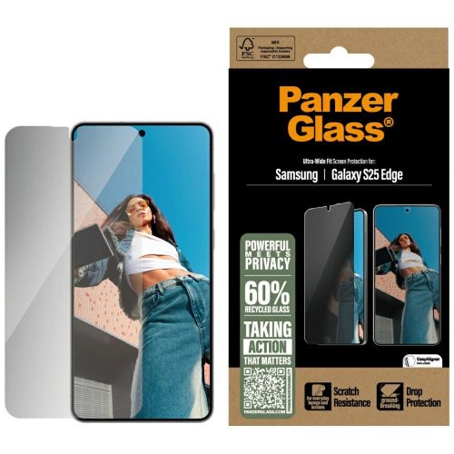 PanzerGlass Ultra-Wide Fit Privacy Glass Samsung Galaxy S25 Edge betekintésgátló üvegfólia