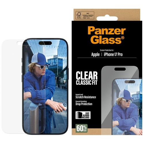 PanzerGlass Classic Fit EasyAligner Tempered Glass iPhone 17 Pro edzett üvegfólia
