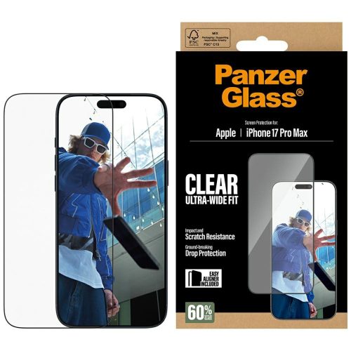 PanzerGlass Ultra-Wide Fit EasyAligner Tempered Glass iPhone 17 Pro Max edzett üvegfólia