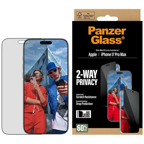 PanzerGlass Ultra-Wide Fit EasyAligner Privacy Glass iPhone 17 Pro Max betekintésvedő edzett üvegfólia