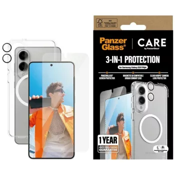   CARE by PanzerGlass Flagship 3in1 tok+edzett üvegfólia+kameravédő Samsung Galaxy S25 Edge
