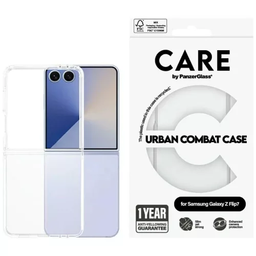 CARE by PanzerGlass Flagship Urban Combat Case Samsung Galaxy Z Flip 7 tok, átlátszó