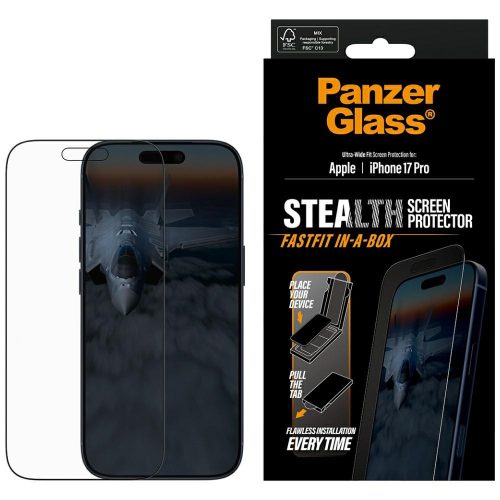 PanzerGlass Stealth Ultra-Wide Fit Fastfit Tempered Glass iPhone 17 Pro edzett üvegfólia