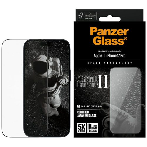 PanzerGlass Ceramic II Ultra-Wide Fit EasyAligner iPhone 17 Pro edzett üvegfólia