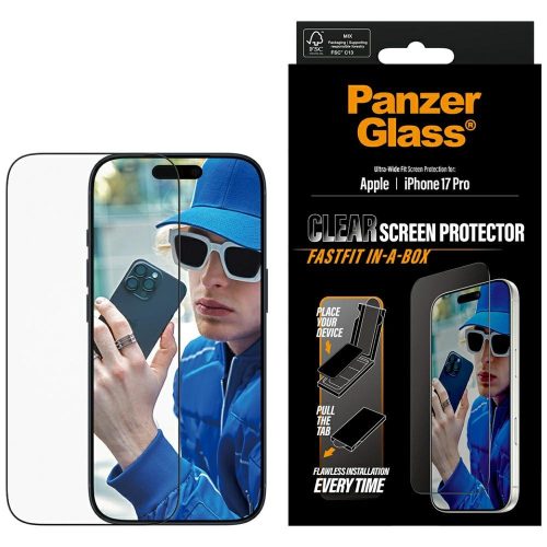 PanzerGlass Ultra-Wide Fit Fastfit Tempered Glass iPhone 17 Pro edzett üvegfólia