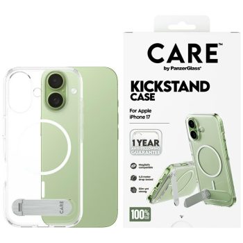   CARE by PanzerGlass Feature w. Kickstand MagSafe iPhone 17 tok, átlátszó