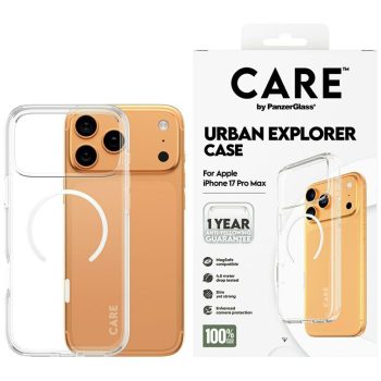   CARE by PanzerGlass Flagship Urban Explorer Case w. tok, fehér MagSafe iPhone 17 Pro Max tok, átlátszó