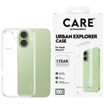   CARE by PanzerGlass Flagship Urban Explorer w. Clear Frame iPhone 17 tok, átlátszó