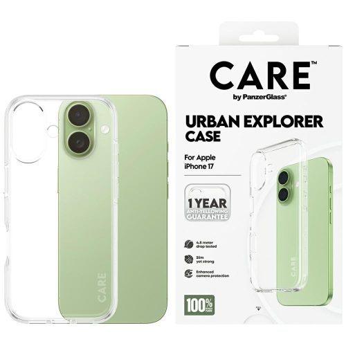 CARE by PanzerGlass Flagship Urban Explorer w. Clear Frame iPhone 17 tok, átlátszó