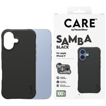   CARE by PanzerGlass Ftok, szürkeionable Samba MagSafe iPhone 17 tok, fekete
