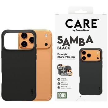   CARE by PanzerGlass Ftok, szürkeionable Samba MagSafe iPhone 17 Pro Max tok, fekete