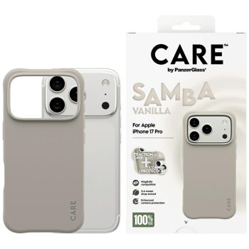   CARE by PanzerGlass Ftok, szürkeionable Samba MagSafe iPhone 17 Pro tok, vanília
