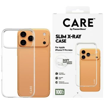   CARE by PanzerGlass Ftok, szürkeionable X-Ray Soft Basic iPhone 17 Pro Max tok, átlátszó