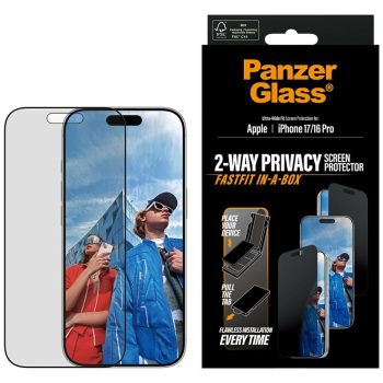   PanzerGlass Ultra-Wide Fit Fastfit Privacy Glass iPhone 17 / 16 Pro betekintésvedő edzett üvegfólia