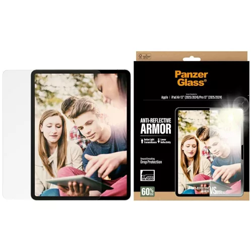PanzerGlass Ultra-Wide Fit Reflective Armor edzett üvegfólia iPad Air 13" 2024 / 2025 / iPad Pro 13" 2024 / 2025
