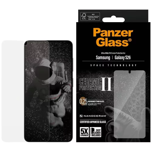 PanzerGlass Ultra-Wide Fit EasyAligner Samsung Galaxy S26 hibrid üvegfólia