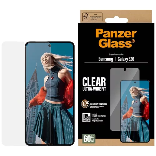 PanzerGlass Ultra-Wide Fit EasyAligner Samsung Galaxy S26 edzett üvegfólia
