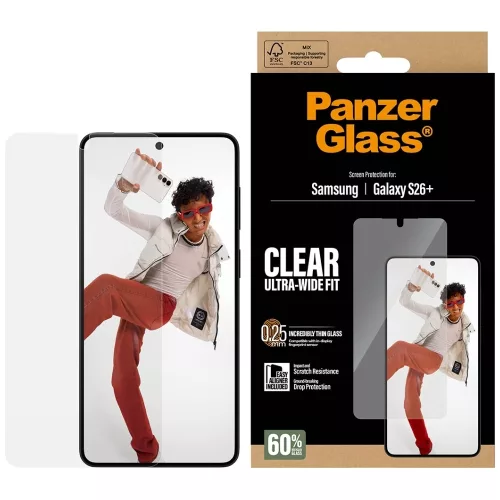 PanzerGlass Ultra-Wide Fit EasyAligner Samsung Galaxy S26+ edzett üvegfólia