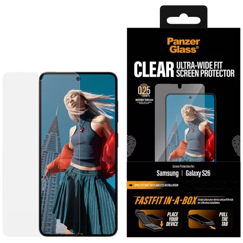 PanzerGlass Ultra-Wide Fit FastFit Samsung Galaxy S26 edzett üvegfólia