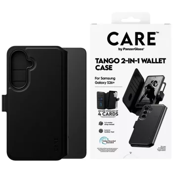   CARE by PanzerGlass Tango 2in1 Wallet Samsung Galaxy S26 Plus tok, fekete