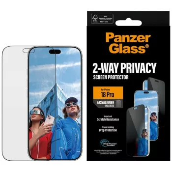   PanzerGlass Privacy 2-Way Ultra-Wide Fit EasyAligner iPhone 18 Pro (PG90861) betekintésvédő üvegfólia