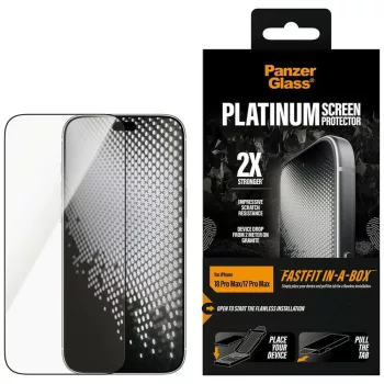   PanzerGlass Platinum w. Fastfit in-a-box iPhone 18 Pro Max / 17 Pro Max (PG27659) üvegfólia