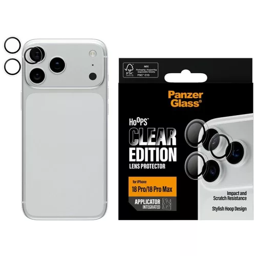 Ceramic Lens Protector PanzerGlass Hoops iPhone 18 Pro / 18 Pro Max kameravédő, átlátszó