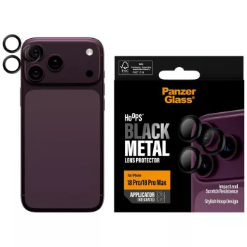   Ceramic Lens Protector PanzerGlass Hoops iPhone 18 Pro / 18 Pro Max kameravédő, fekete