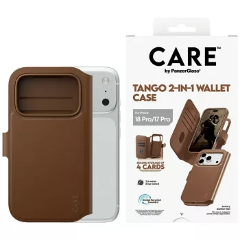   Care by PanzerGlass Tango 2 az 1-ben Wallet MagSafe iPhone 18 Pro / 17 Pro (CR47329) tok, barna
