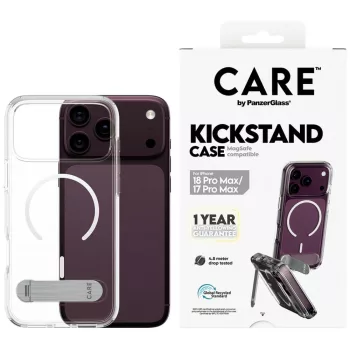   Care by PanzerGlass Kickst w. Black MagSafe iPhone 18 Pro Max / 17 Pro Max (CR40334) tok, átlátszó