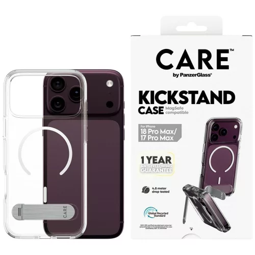 Care by PanzerGlass Kickst w. Black MagSafe iPhone 18 Pro Max / 17 Pro Max (CR40334) tok, átlátszó