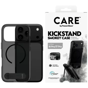   Care by PanzerGlass Kickst w. Black MagSafe Smokey iPhone 18 Pro / 17 Pro (CR23365) tok, szürke