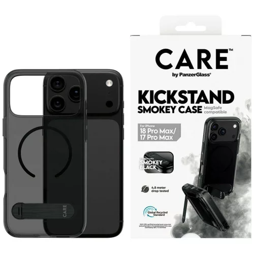 Care by PanzerGlass Kickst w. Black MagSafe Smokey iPhone 18 Pro Max / 17 Pro Max (CR82928) tok, szürke