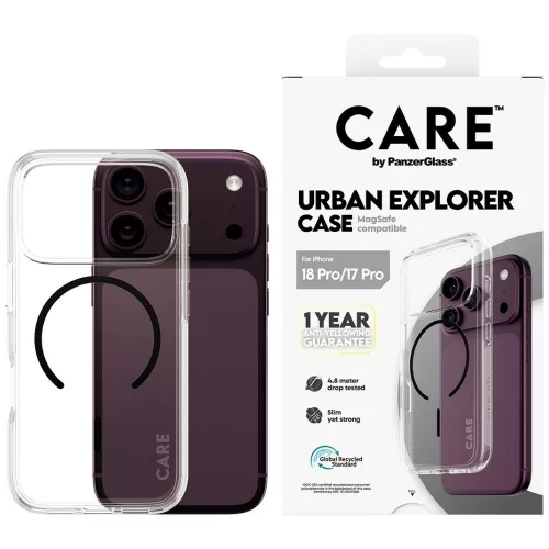 Care by PanzerGlass Urban Explorer Black MagSafe iPhone 18 Pro / 17 Pro (CR04856) tok, átlátszó