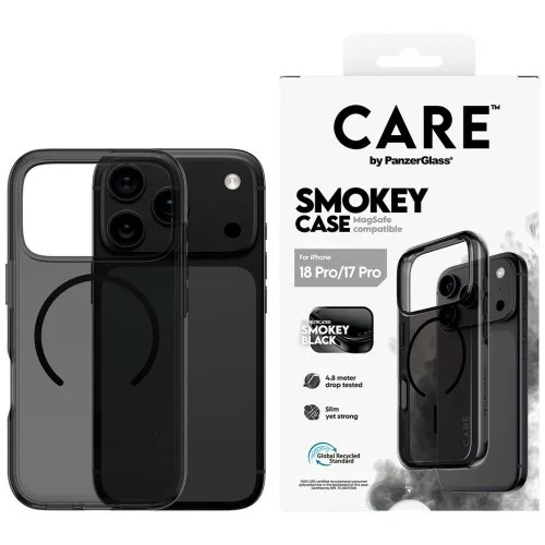 Care by PanzerGlass Smokey w. Black MagSafe iPhone 18 Pro / 17 Pro (CR91922) tok, fekete