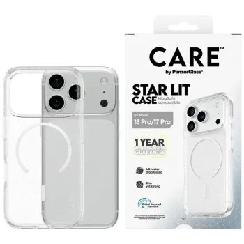   Care by PanzerGlass Star Lit MagSafe iPhone 18 Pro / 17 Pro (CR20323) tok, átlátszó