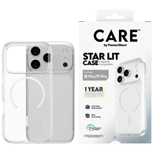 Care by PanzerGlass Star Lit MagSafe iPhone 18 Pro / 17 Pro (CR20323) tok, átlátszó