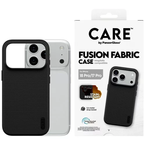 Care by PanzerGlass Fusion Fabric MagSafe iPhone 18 Pro / 17 Pro (CR23769) tok, fekete