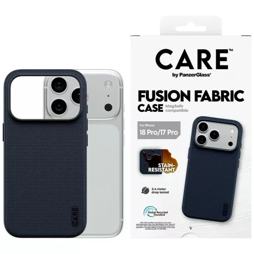 Care by PanzerGlass Fusion Fabric MagSafe iPhone 18 Pro / 17 Pro (CR35497) tok, kék