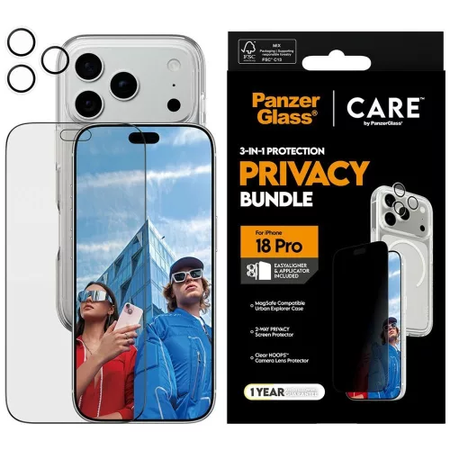 Care by PanzerGlass Flagship 3-in-1 Case+PrivacyGlass+Lens iPhone 18 Pro / 17 Pro (CR31046) tok