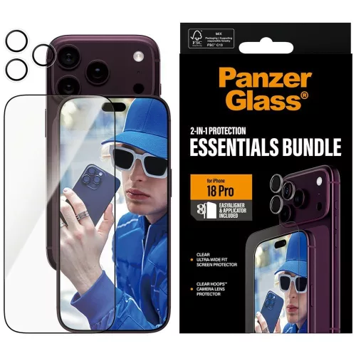 PanzerGlass Essentials 2 az 1-ben Glass+Lens iPhone 18 Pro (PG19489) kameravédő