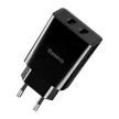 Baseus Wall Charger CCALL-MN02 2xUSB Lightning hálózati töltő és kábel, gyorstöltő, 2.1A, 1m, fekete