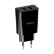 Baseus Wall Charger CCALL-MN02 2xUSB Lightning hálózati töltő és kábel, gyorstöltő, 2.1A, 1m, fekete