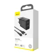 Baseus Wall Charger CCALL-MN02 2xUSB Lightning hálózati töltő és kábel, gyorstöltő, 2.1A, 1m, fekete