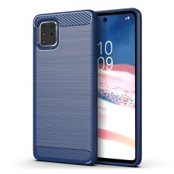   Carbon Case Flexible Samsung Galaxy Note 10 Lite hátlap, tok, sötétkék